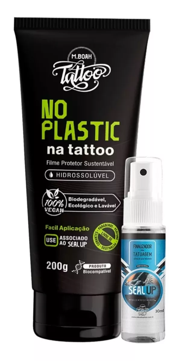 No Plastic 200g + Seal Up 30ml Mboah Tattoo Plastico Filme