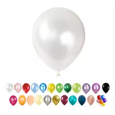 Globos Perlados 12 Pulgadas X 25 Un Cotillon Carioca Fiesta Color Blanco