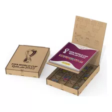 Porta Figurinha Caixa Organizadora Álbum Mdf Copa Qatar 2022
