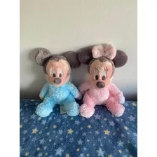 Peluches Minnie Y Mickey Baby Con Sonajero 27 Cm Usado