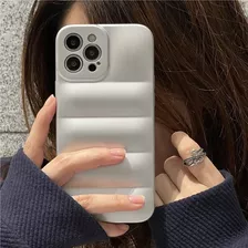 Funda Para iPhone Invierno Acolchada Protección Cámara +mica