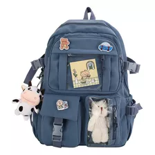 Mochila Kawaii Aesthetics Para Mujer, Diseño De Oso Y Muñeca