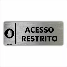 Placa Indicação Setor Portas - Acesso Restrito - 8x20cm