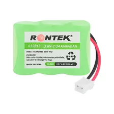 Bateria Nimh P/telefone Sem Fio 3,6v 600mah 3x2/3aa - Rontek