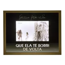 Porta Retrato Espelho Led - Sorria Pra Vida Cor Branco