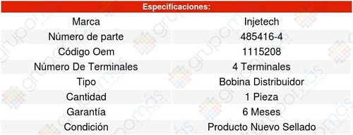 Bobina Encendido Ventura 6cil 4.1l 75/76 Injetech 8246202 Foto 4