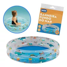 Banheira Inflável Mor 90 Litros Fundo Do Mar Com Kit Reparo 