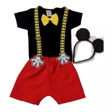 Roupa E Fantasia Menino Mickey Com Suspensório Aniversario