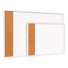 Lousa Quadro Branco 60x40 Com Cortiça + Caneta E Alfinetes