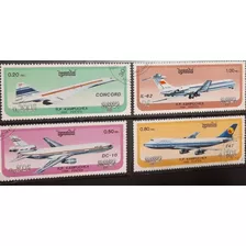 Sello Postal Camboya - Aviones 1986