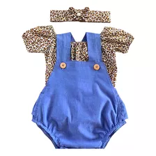 Body Jardineira Bebe Menina 100% Algodão Mundo Nina Kids