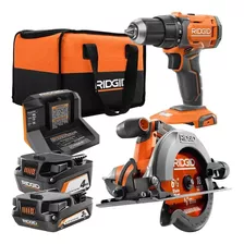 Taladro Y Sierra Circular Ridgid Inal. Incl 2 Bat Y Carg