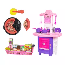 Kit Cozinha Infantil Fogão De Brinquedo Sai Água Completa Nf