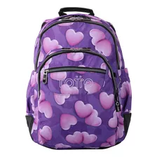 Mochila Escolar Totto Rayol Rpet Morado Chubby