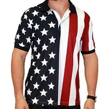 Camisa De La Bandera Americana De Golf De Rendimiento