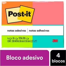 Post-it 653 Tropical 4 Blocos De 50 Folhas Cada 50mm X 38mm