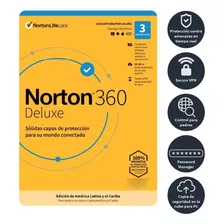 Antivirus Norton 360 Deluxe 2024 - 1 Ano - 3 Dispositivos