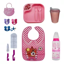 Kit Infantil Criança Bebê Mamadeira Pratinho 7 Unid.10 Itens