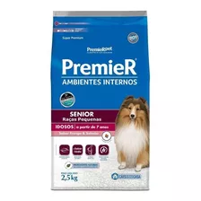 Ração Premier Ambientes Internos Cães Adulto Sênior +7 2,5kg