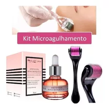 Kit Microagulhamento Dermaroller + Sérum Rosa Mosqueta