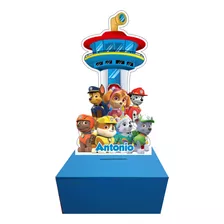 Paq10.paw Patrol Centro De Mesa Alcancia Personalizada