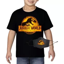 Playera Negra Jurassic World Dominion Con Regalo