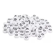 Letras Acrilico Bisuteria Letras Negro/blanco 100 Pcs.