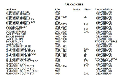 Balatas Delanteras Plymouth Colt Vista 1.8l 1992 Grc Foto 4