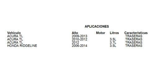 Balatas Traseras Acura Tl 2012 3.7l Brembo Foto 3