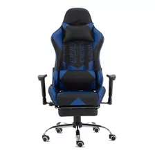 Silla De Escritorio Kanji Dooku Kj-d488t Gamer Ergonómica Negra Y Azul