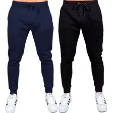 Kit 2 Calça Moletom Sport Casual Luxo Academia Cor Variada