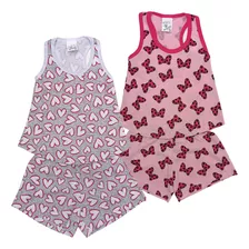Kit Com 2 Pijamas Infantil Menina Verão Baby Doll 200208-2