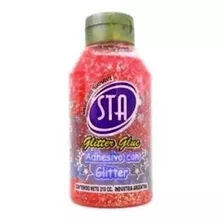 Adhesivo Con Glitter Transparente Sta X210ml Rojo