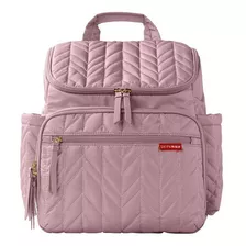 Bolsa Maternidade Forma Backpack (mochila) Lilás Rosado Desenho Do Tecido Liso