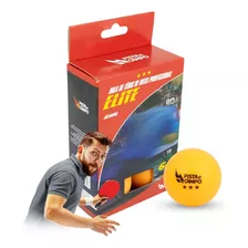 Kit 6 Bolas Ping Pong Tênis De Mesa 3 Estrelas 40+ Laranja