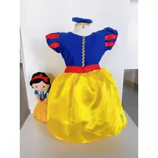 Vestido Luxo Aniversário Menina Branca De Neve