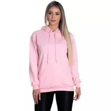 Moletom Liso Feminino Blusa De Frio Canguru