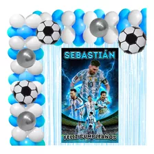 Messi Futbol Kit Decoración Fiesta Cumple Globos Argentina