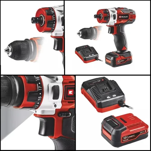 Kit Taladro Inalámbrico Einhell Te-cd 12/1 X-li 12v Dgm Rojo 50 Hz/60 Hz