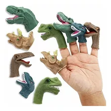Juvale 10-pack Kids Finger Dinosaur Puppets Toys, 5 Diseños