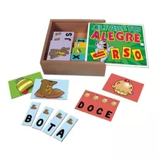 Jogo Educativo Alfabeto Alegre Em Madeira - Simque