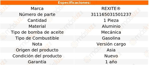 1-bomba Aceite Fiat Doblo 4 Cil 1.3l 02/08 Rexite Foto 2