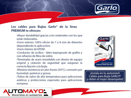 Cables Bujias Crx L4 1.6l 16v Sohc 88 - 91 Garlo Premium Foto 4