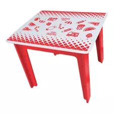 Mesa Educativa Infantil Mesinha Madeira Menino Menina 3+ Cor Vermelho