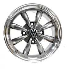 Rines 17x7 Barrenacion 4/130 Para Vocho Vw Logo Gun Metal 