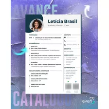 Modelo De Currículo Personalizado Avance - Design Letícia