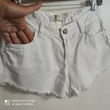 Short Jean Verano Marca Sweet T26 Blanco Desflecado Un Fuego