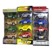 Kit 4 Carrinhos Fricção Coleção Brinquedos Polícia Esportivo