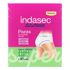 Indasec Pants Super L X 10 Unidades Incontinencia Moderada