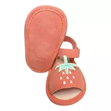 Sandalia Bebe Niña Abierta Velcro Frutilla Rojo Colloky